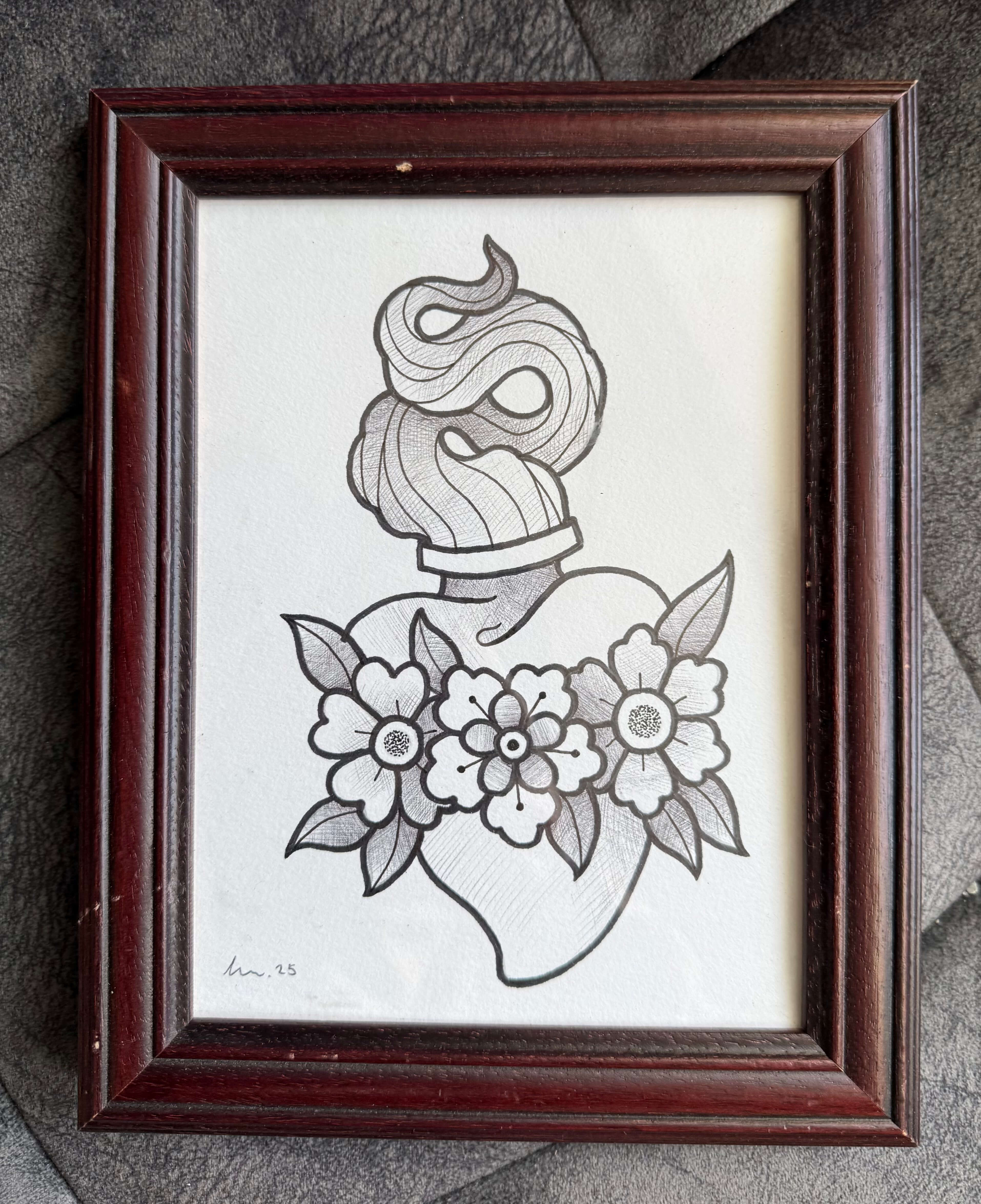 Sacred Heart - Original Drawing