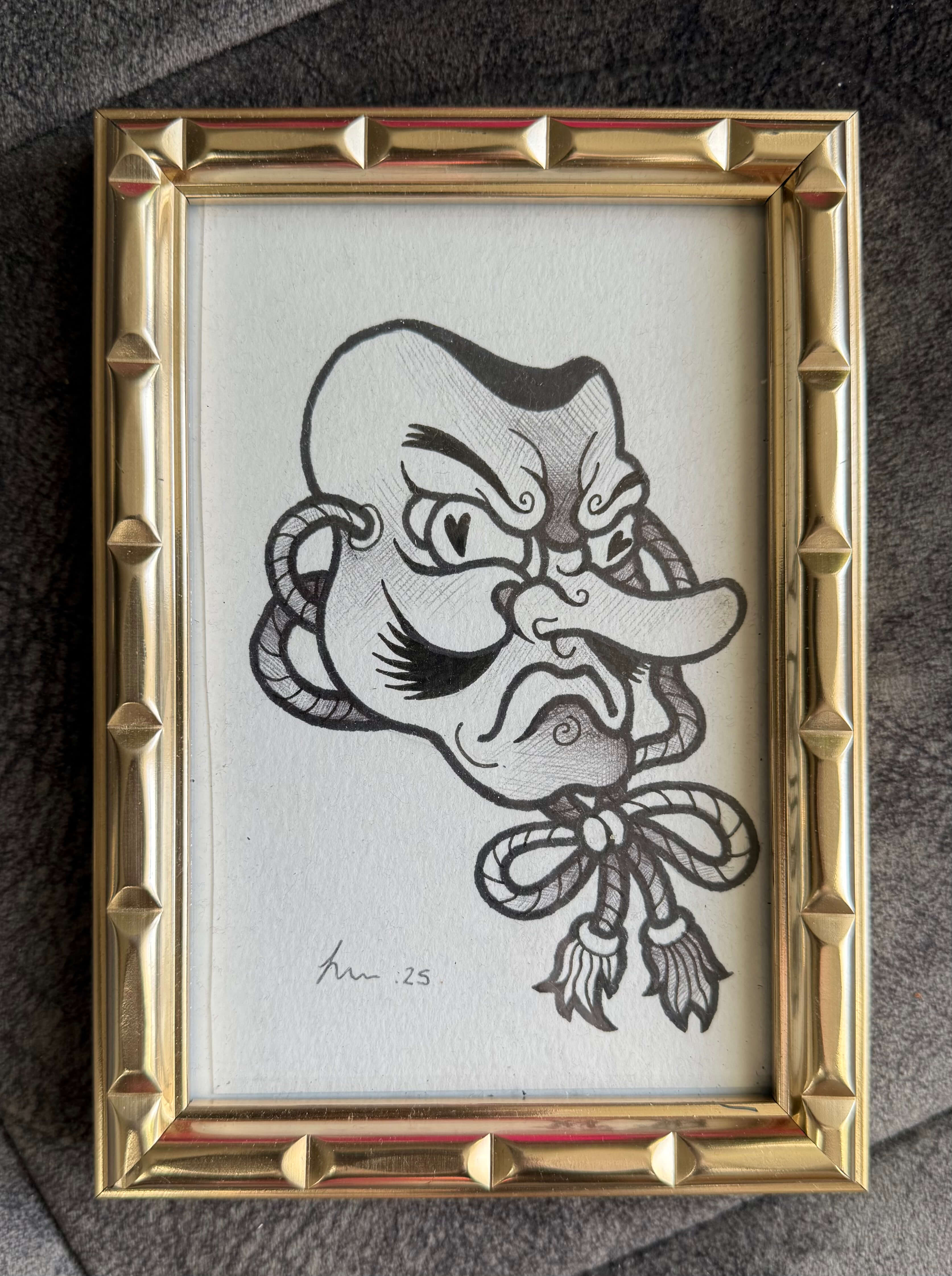 Tengu Mask - Original Drawing