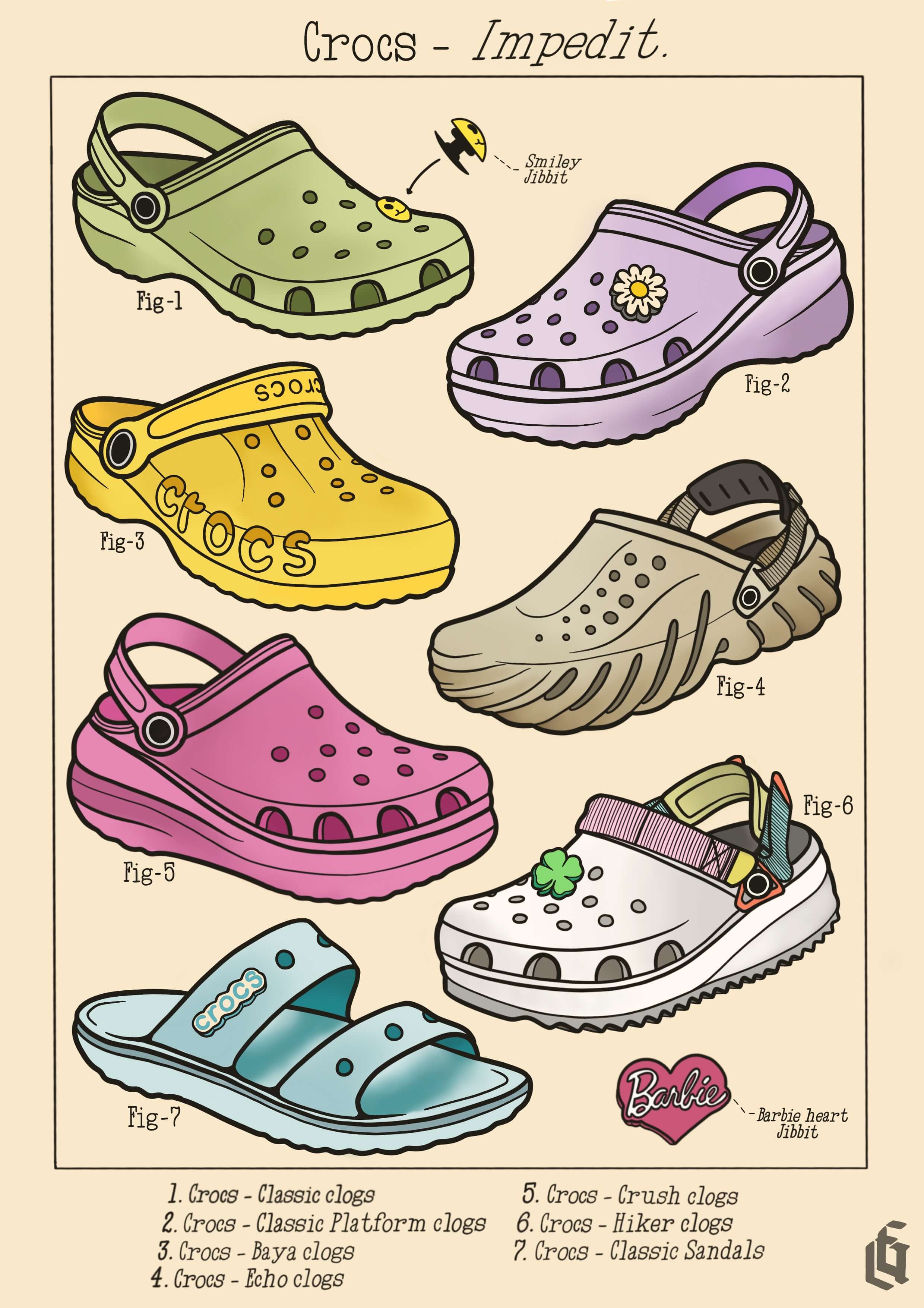 Crocs Collection 1 - A3 Print