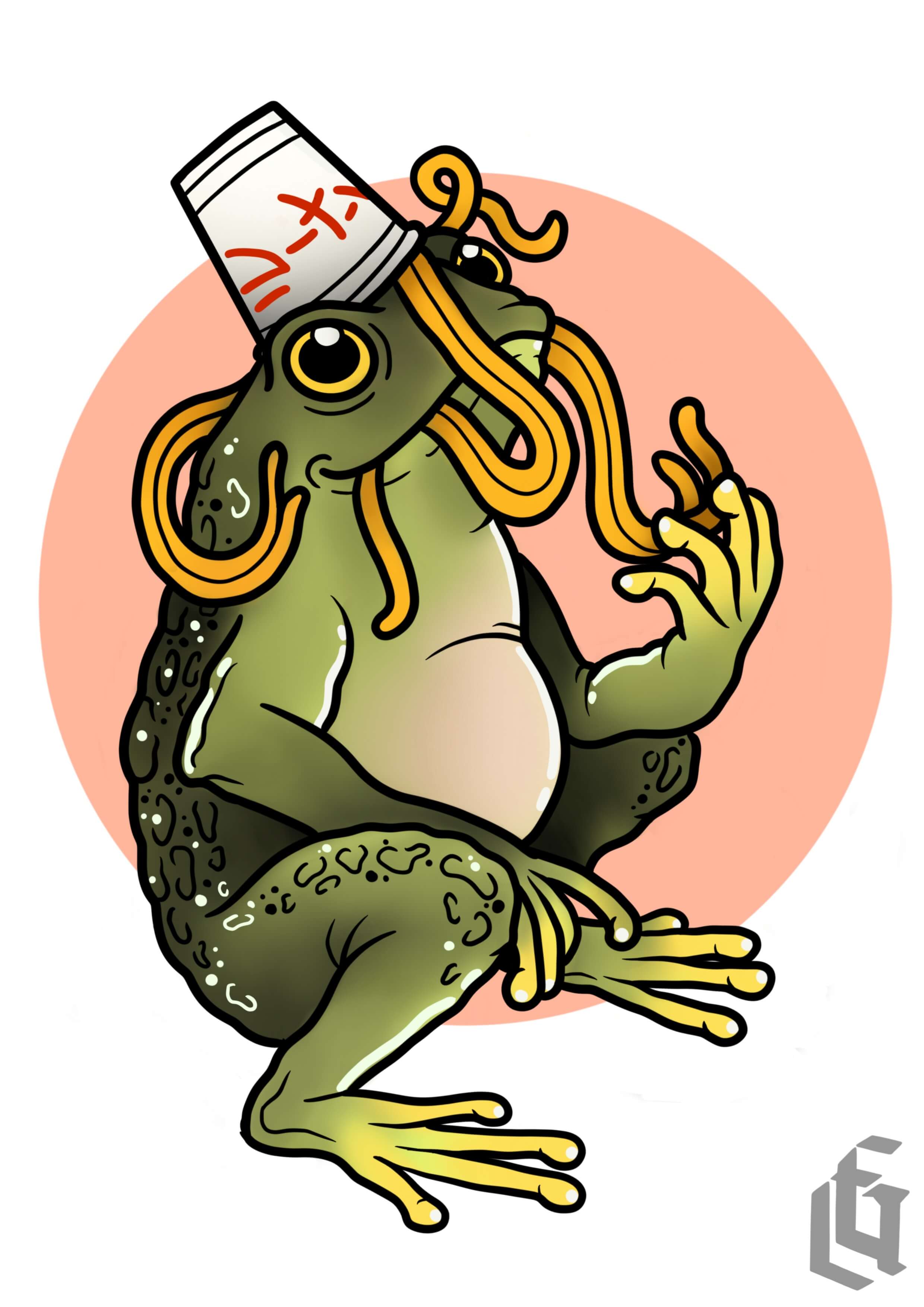 Noodle Frog - A4 Print